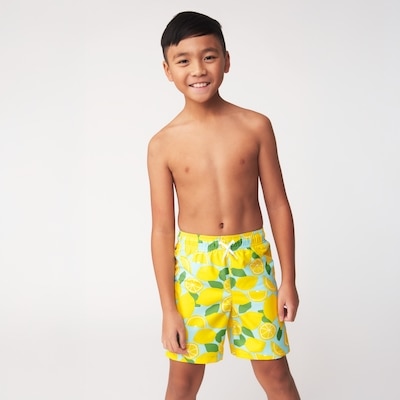 Kid Boys' Printed Swim Trunk - Light Aqua