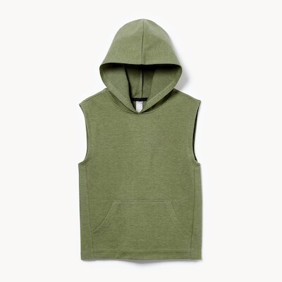 Haut capuchon sport sans manches pour garons