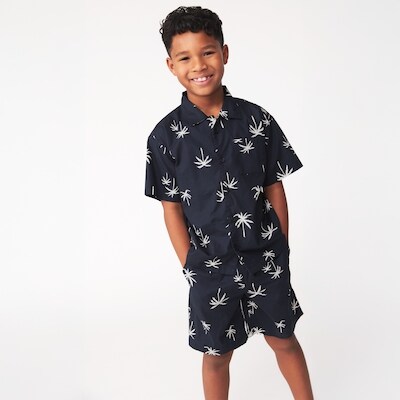 Chemise tisse boutonne pour garons