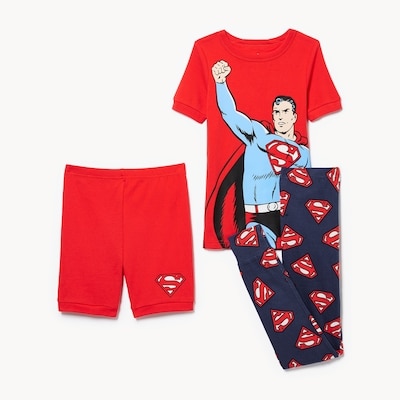 Ens. pyjama de 3 pièces Superman pour garçons - Rouge