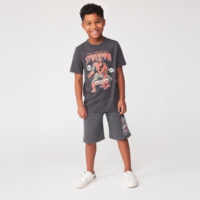 Kid Boys' Marvel Spider-Man Graphic T-Shirt - Charcoal Melange