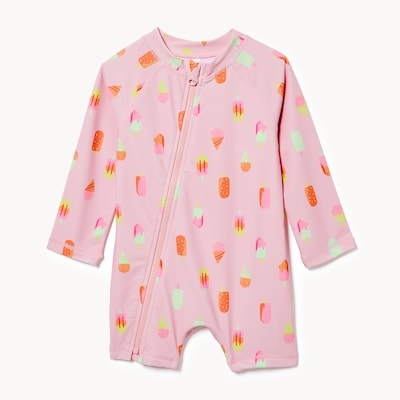Baby Girls' Rash Guard Swimsuit - Pink