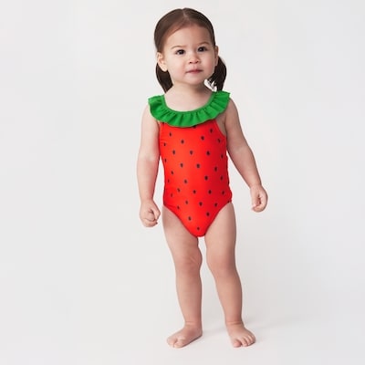 Baby Girls' One-Piece Swimsuit - Bright Red