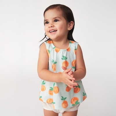 Baby Girls' Printed Tank - Pale Aqua