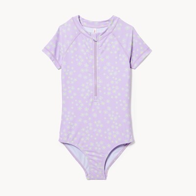 Kid Girls' Rash Guard Swimsuit - Lilac