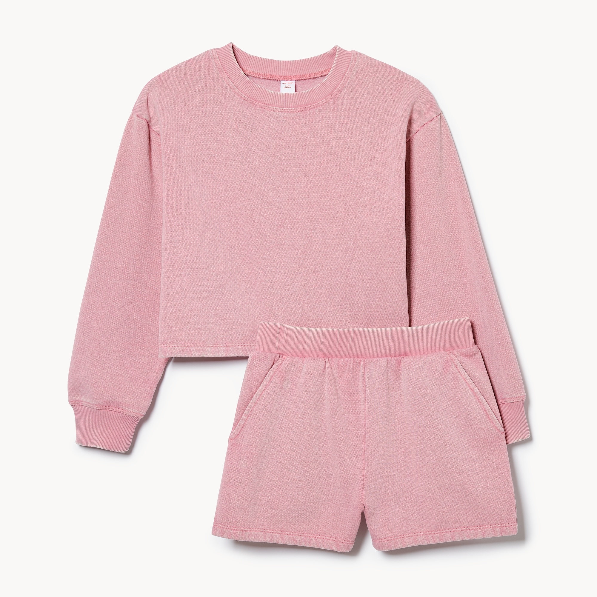 Kid Girls' Sweatshirt Short Set in Light Mauve from Joe Fresh