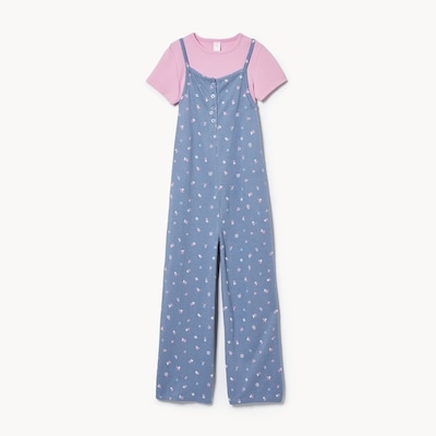Ensemble 2 pièces avec robe short pour filles - Mauve Pâle