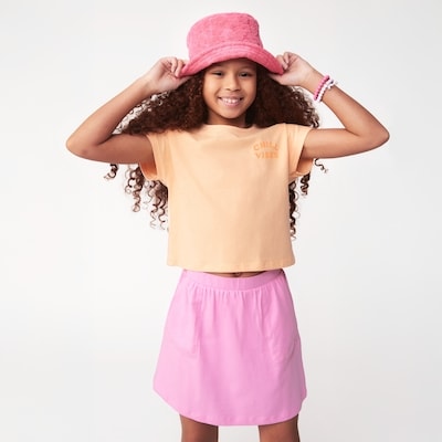 T-shirt imprimé pour filles - Pêche pâle
