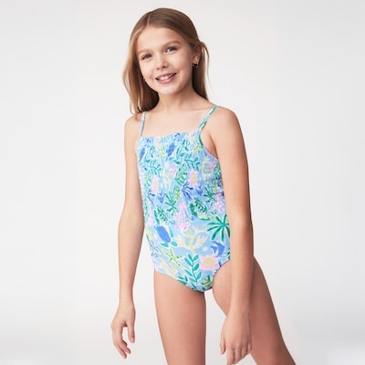 Kid Girls' One-Piece Swimsuit - Light Blue