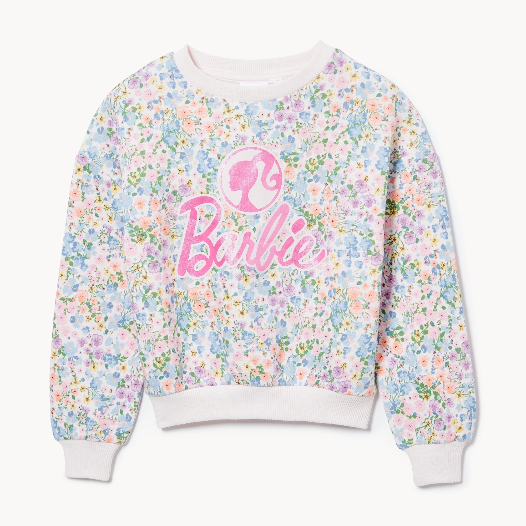 Kid Girls' Barbie Crew Neck Sweatshirt in Light Pink from Joe Fresh