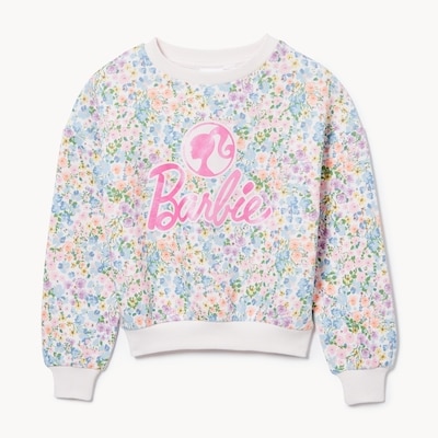 Kid Girls' Barbie Crew Neck Sweatshirt - Light Pink