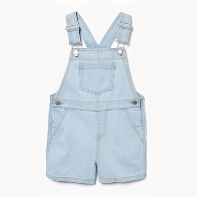 Salopette short en denim pour petites filles