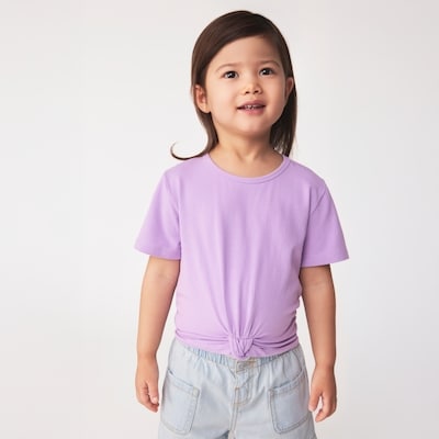 Toddler Girls' Knotted T-Shirt - Dark Lavender