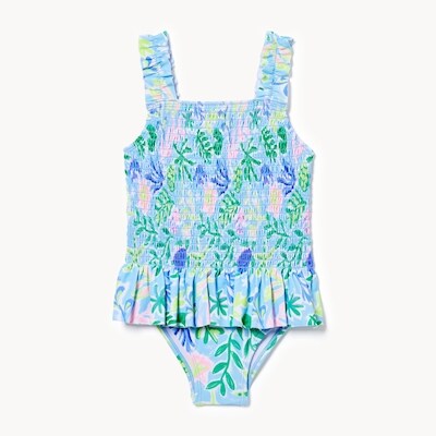Maillot de bain fronces pour petites filles