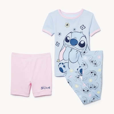 Toddler Girls' Disney Stitch 3-Piece Sleep Set - Blue