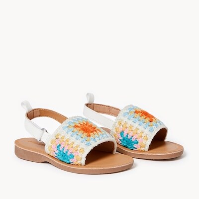 Toddler Girls' Crochet Strap Sandals - Multi
