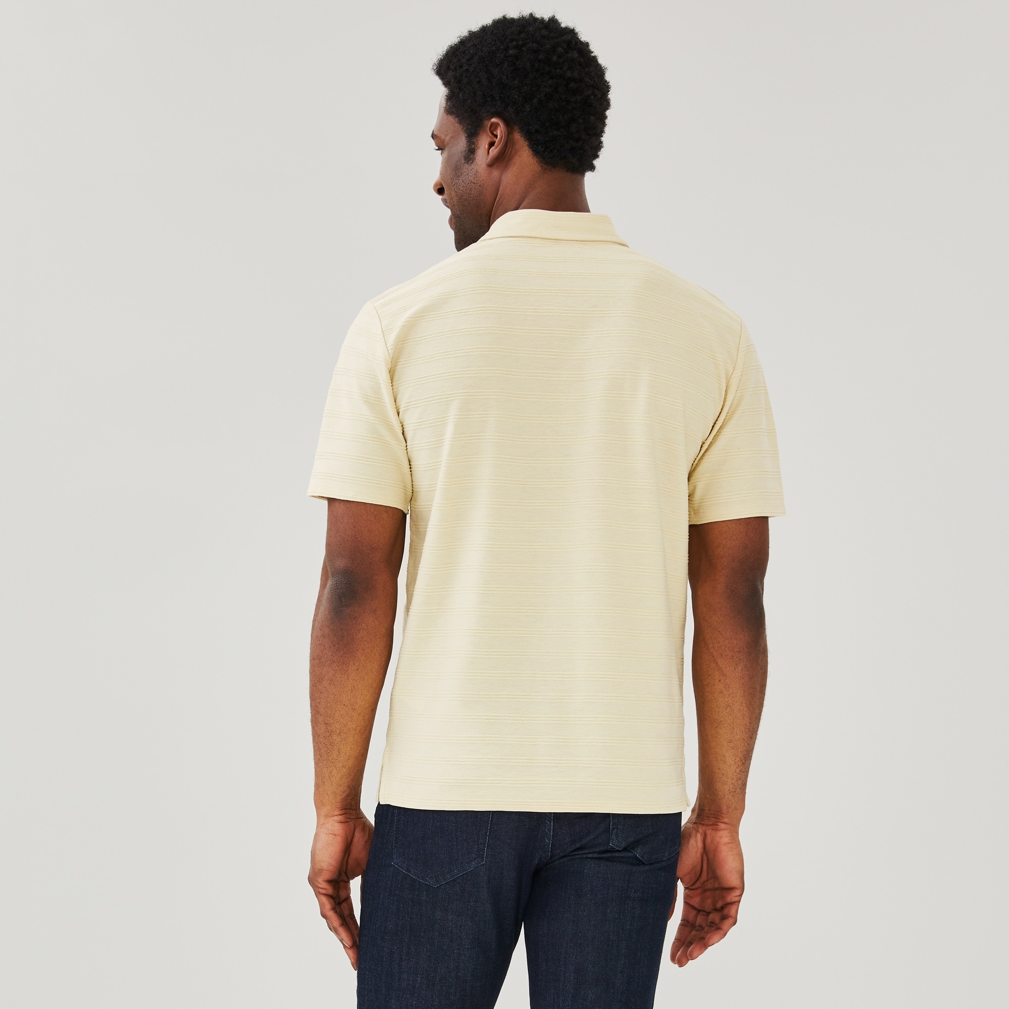 Men's Textured Stripe Polo