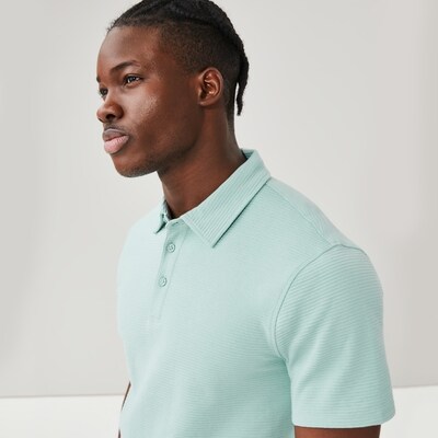 Polo textur manches courtes pour hommes