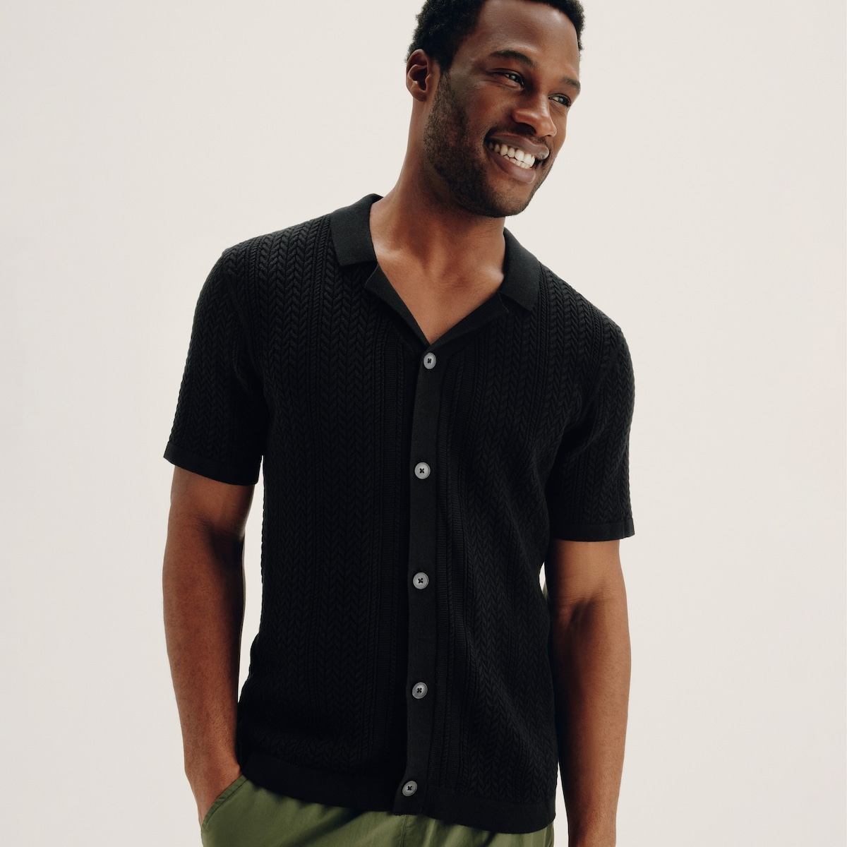 Polo en tricot boutonn pour hommes