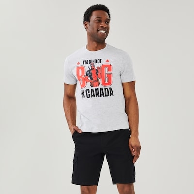 Men's Marvel Deadpool Canada T-Shirt - Grey Mix