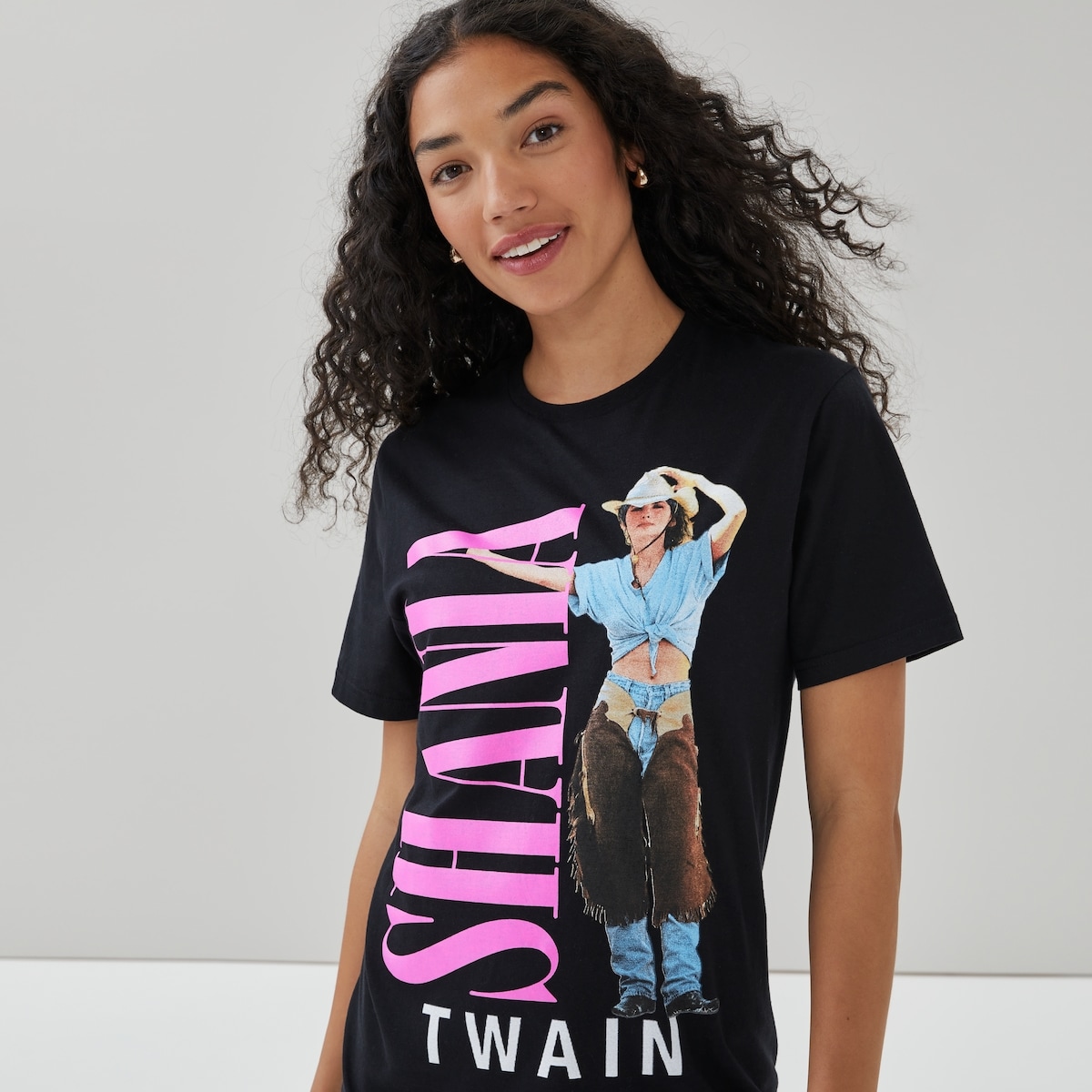 T-shirt Cowgirl Shania Twain pour adultes - Noir