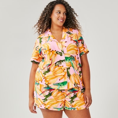 Chemisier de nuit imprimé Femmes+ - Rose Pâle