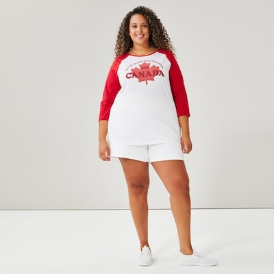 Joe Fresh T-shirt de baseball sport Canada Femmes+ 1 ea, 16,00 $/1ch