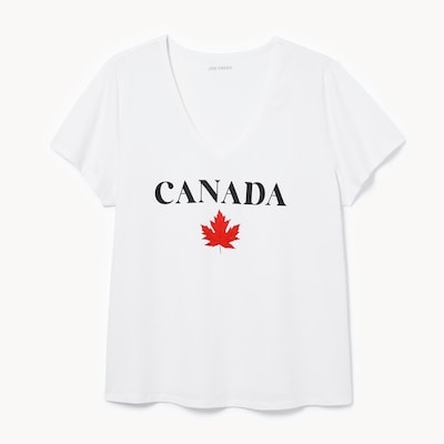 Joe Fresh T-shirt sport Canada à col en V Femmes+ 1 ea, 12,00 $/1ch