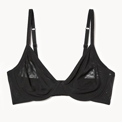 Mesh Underwire Bra - Black