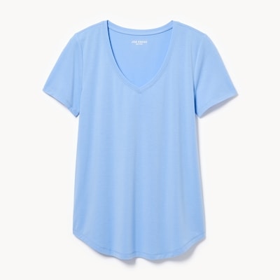T-shirt sport à col en V - Bleu Pâle