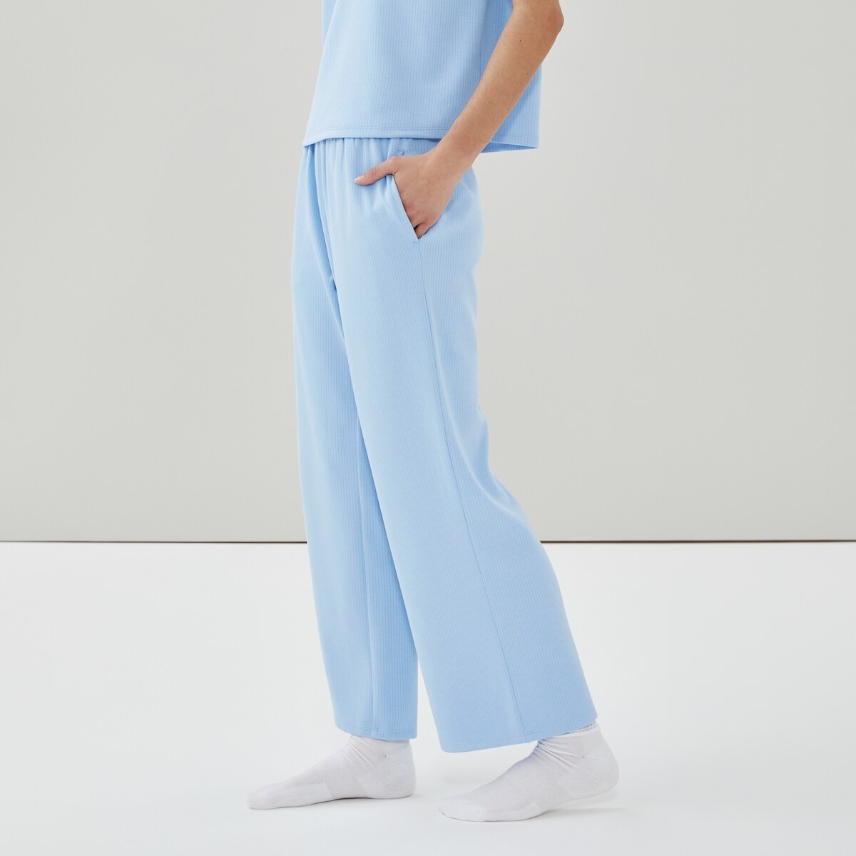 Rib Wide Leg Pajama Pant