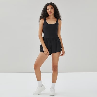 Robe short cami sport extensible 4 sens - Noir