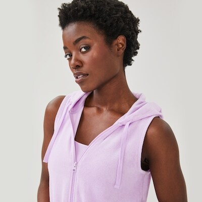 Cache-maillot de bain capuchon en ratine boucle