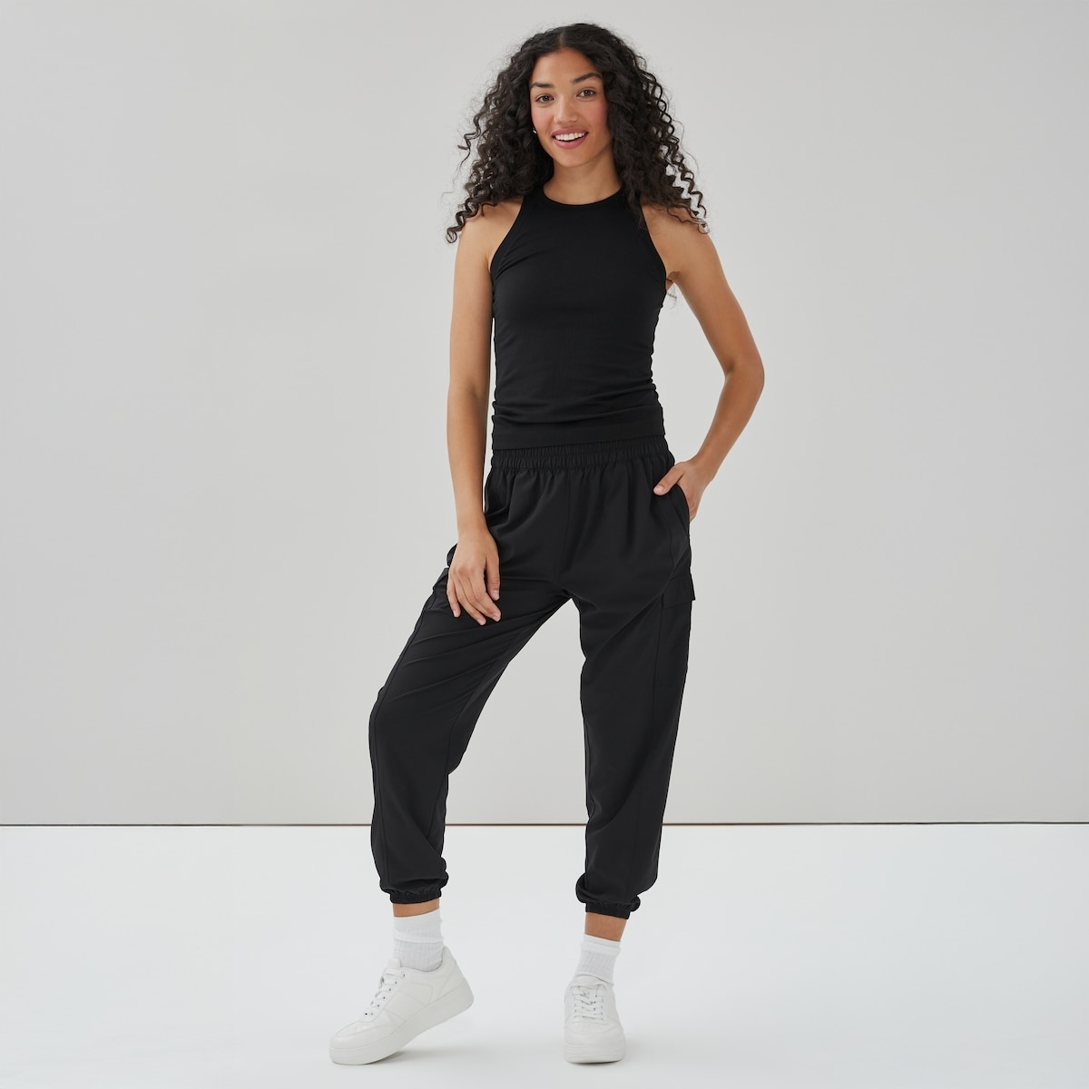Pantalon de jogging cargo sport court - Noir