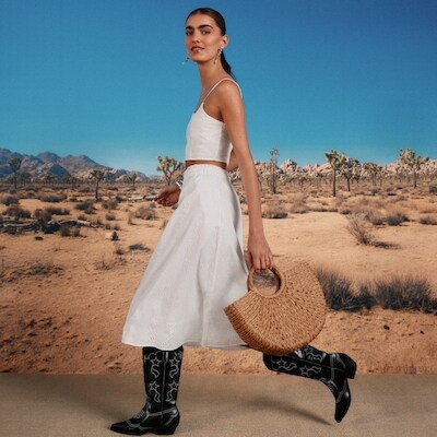 Cami courte broderie anglaise