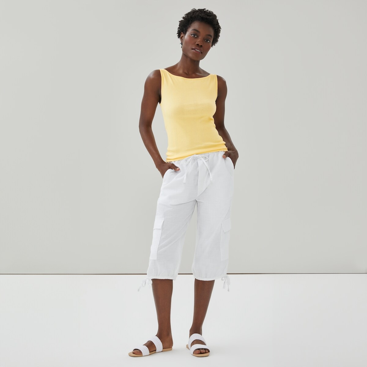 Cotton Crop Pant - Bright White