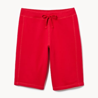 Short sport essentiel en ratine bouclée - Rouge