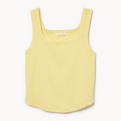 Curved Hem Rib Tank - Pastel Yellow