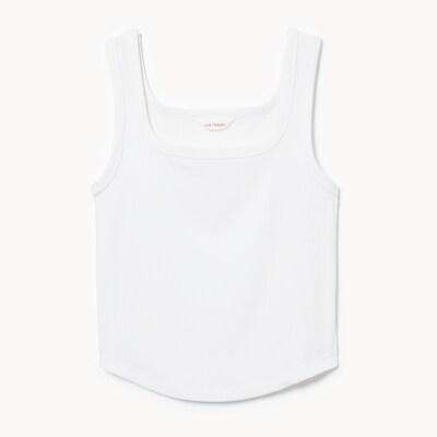 Cami ctele ourlet arrondi - Blanc Pur