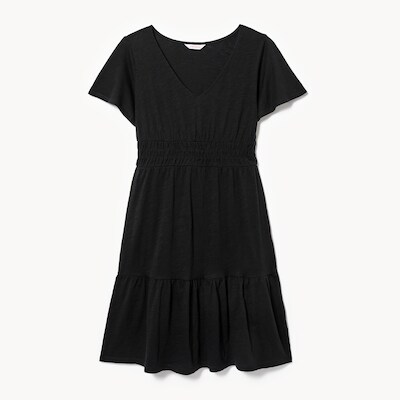 Robe  volants en coton - Noir Jf