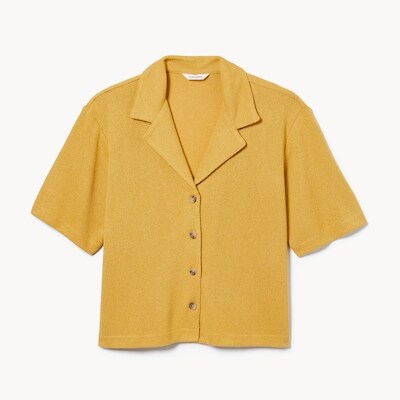 Button-Up Knit Shirt - Gold