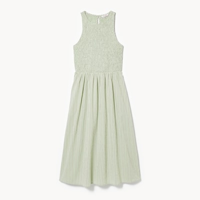 Smocked Midi Dress - Light Green