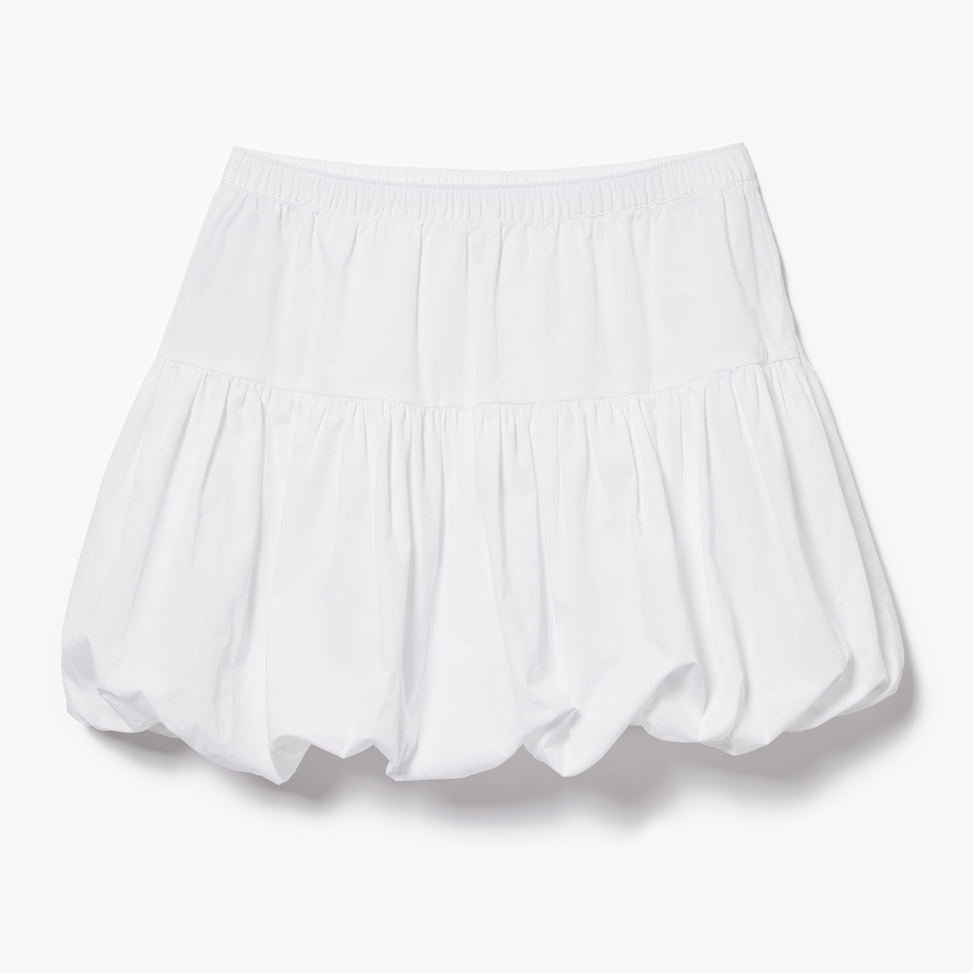 Poplin Bubble Mini Skirt in Bright White from Joe Fresh