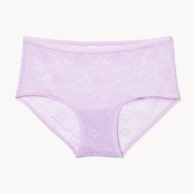 Floral Lace Boyshort - Lilac