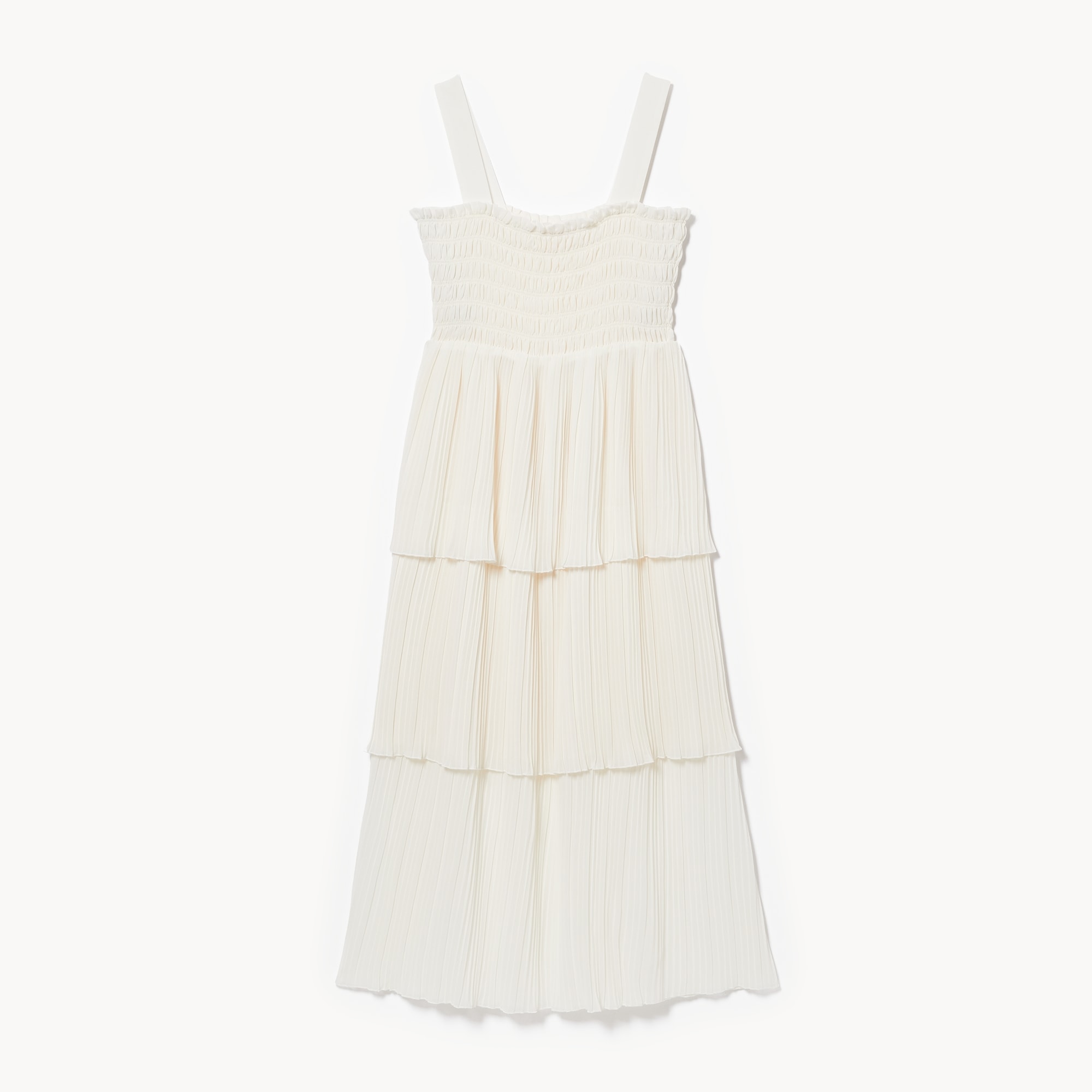 Crepe Tiered Midi Dress