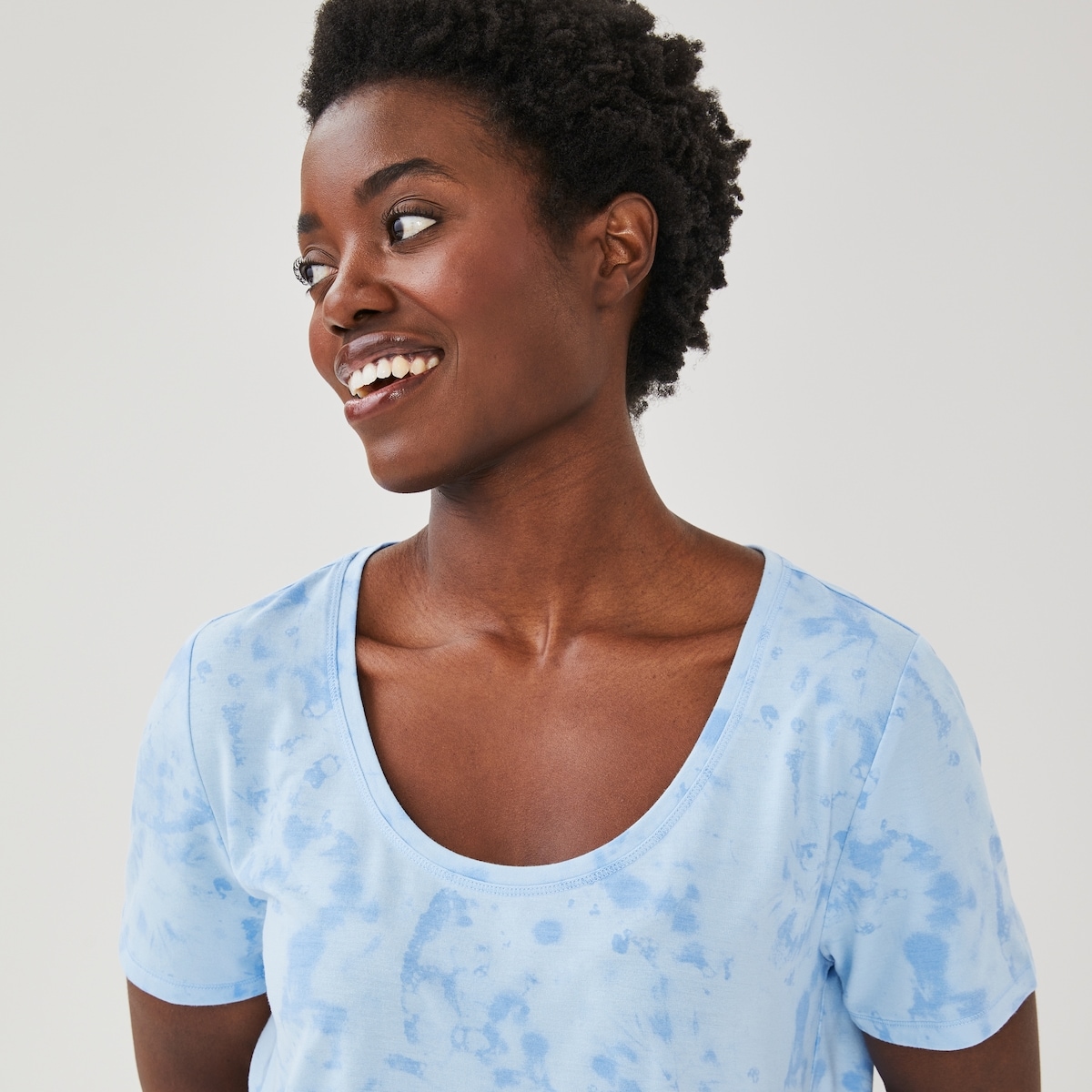 T-shirt sport  col rond - Bleu Ple