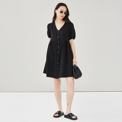 Button-Up Midi Dress - JF Black