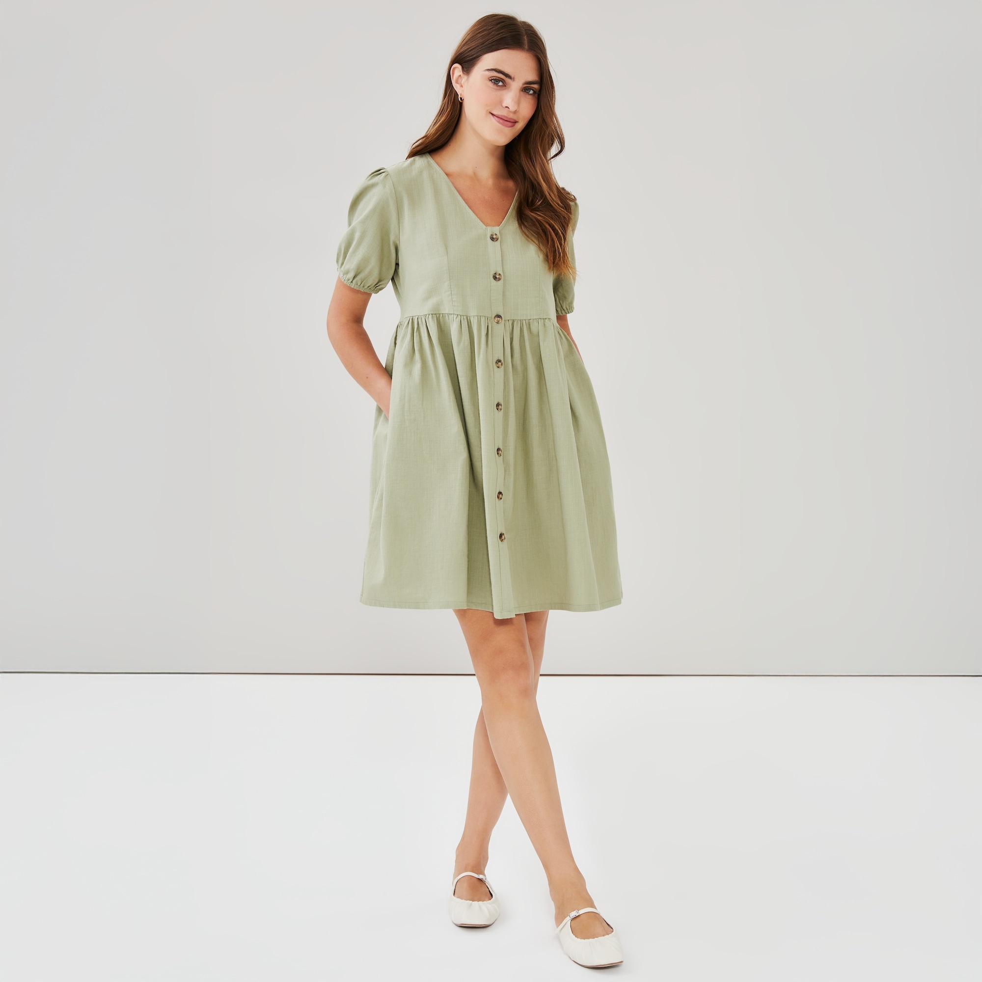 Button-Up Midi Dress