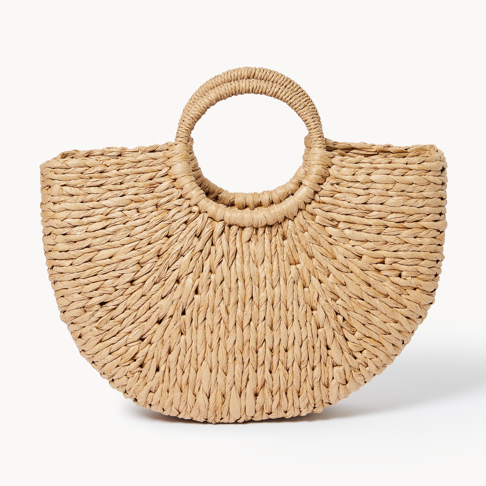 Round Handle Straw Tote