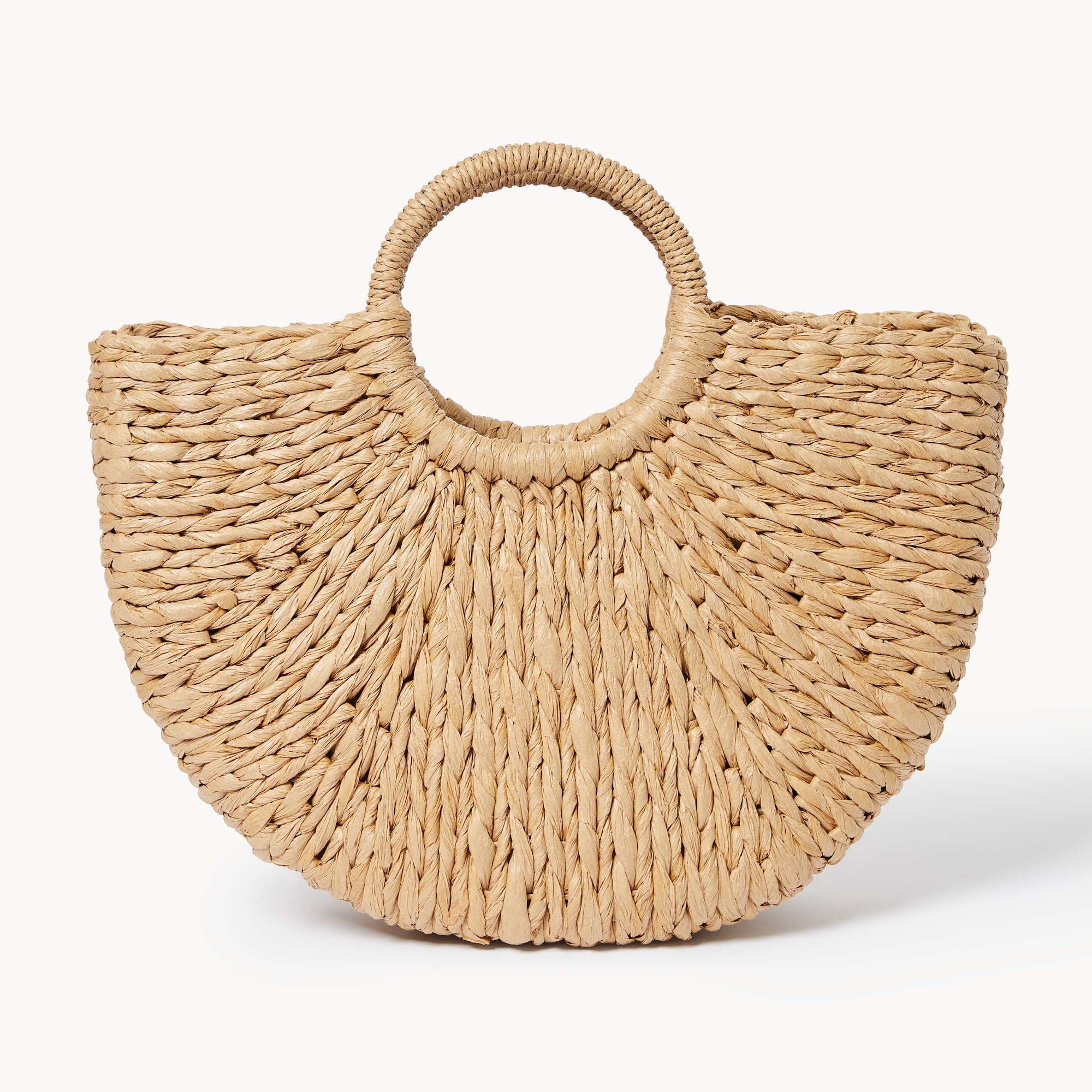 Round Handle Straw Tote